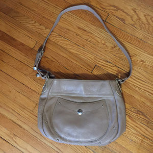 Stone Mountain Leather Cross Body Bag (Beige)